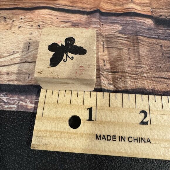 Butterfly Silhouette Rubber Stamp Wood Mounted Insect Nature Garden Craft Art - Picture 7 of 9